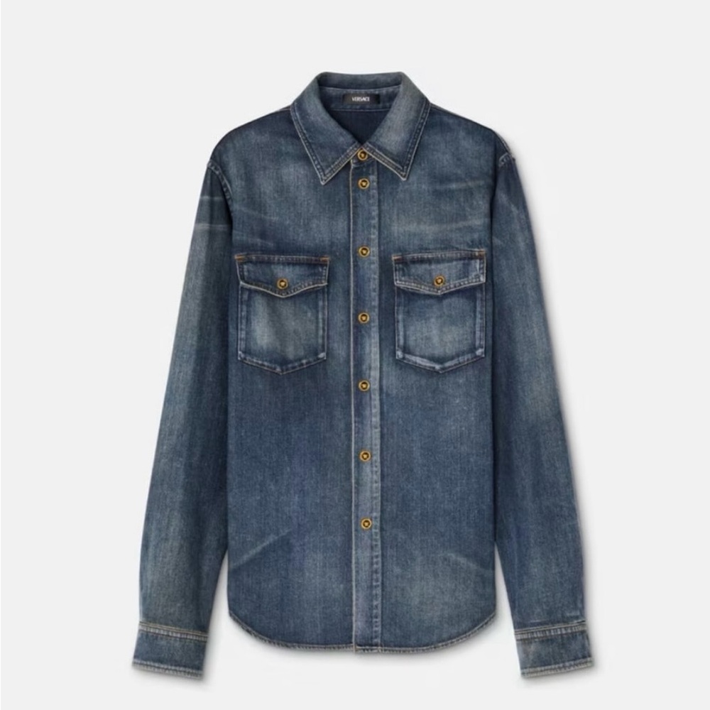 VERSACE Jeans Couture 1990s chambray/ denim western shirt L